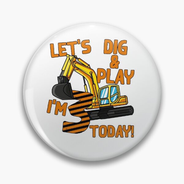 Item preview, 3rd birthday children excavator saying gift idea designed and sold by LuminOrb.