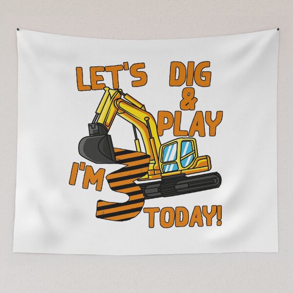 Item preview, 3rd birthday children excavator saying gift idea designed and sold by LuminOrb.