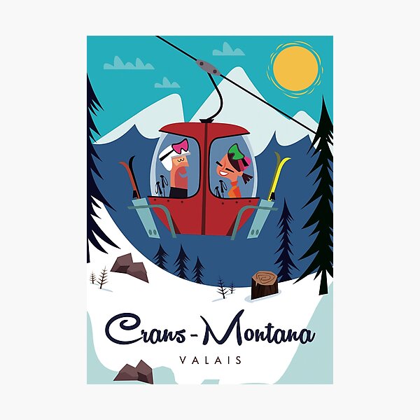 Item preview, Crans-Montana ski poster designed and sold by GAGodel.