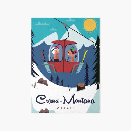 Crans-Montana ski poster Art Board Print