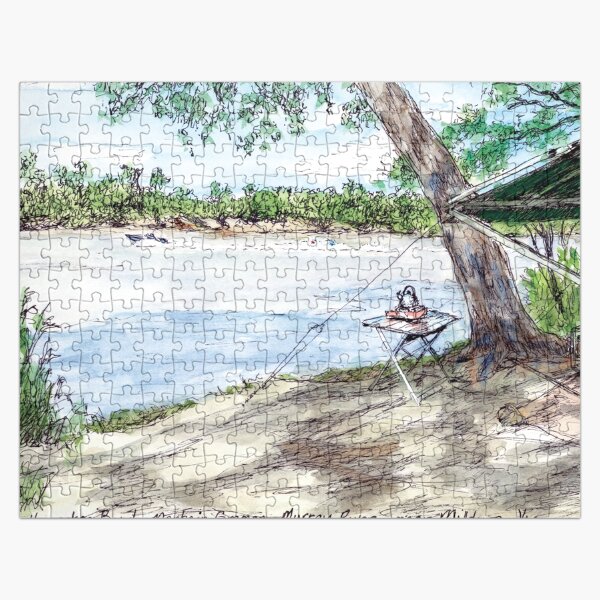 Australian Scene - Horseshoe Bend, Merbein Common, Murray River, Vic, Aus Jigsaw Puzzle