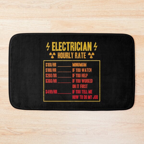 Item preview, Electrician Hourly Rate Electrical Lineman Line Electricity Power Current Wiring Light Electricity Grounded Wire designed and sold by shirti.