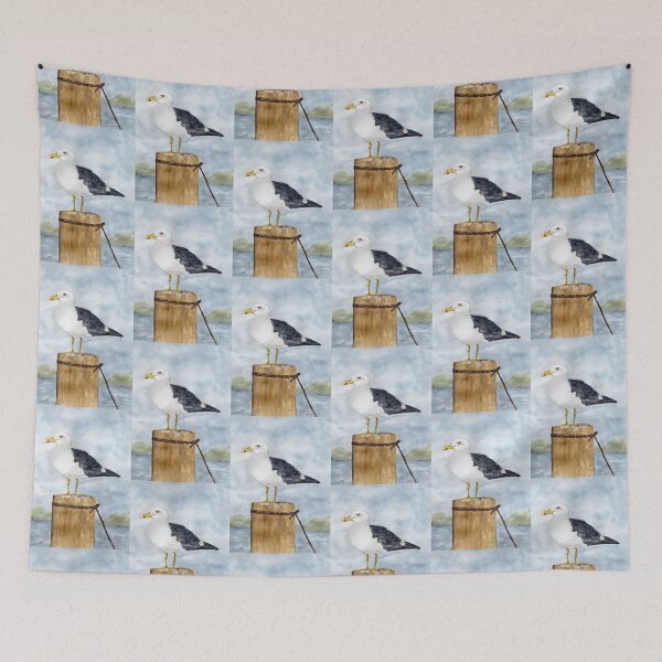 Item preview, Seagull at the harbor designed and sold by Sandra  Steinke.