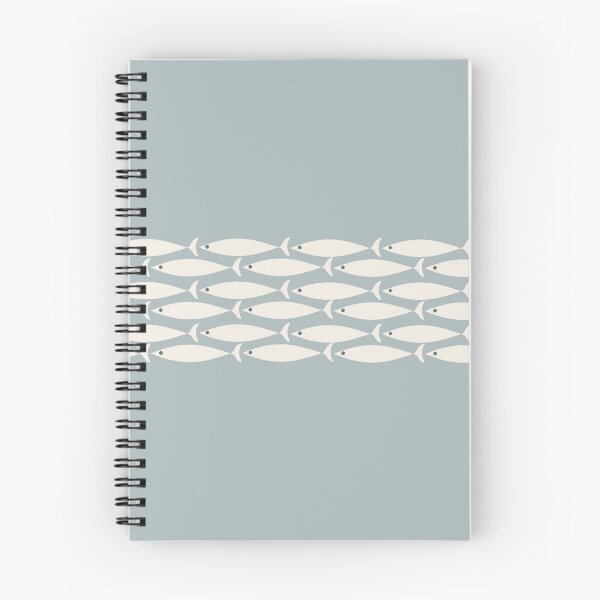 Item preview, Fish Stripe 6 - Minimalist Mid Century Modern Pattern in Light Blue-Grey and Cream designed and sold by kierkegaard.