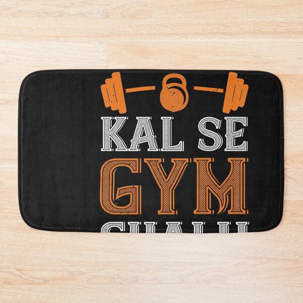 Item preview, kal se gym chalu Funny Gym Typography Design designed and sold by WigglyLine.