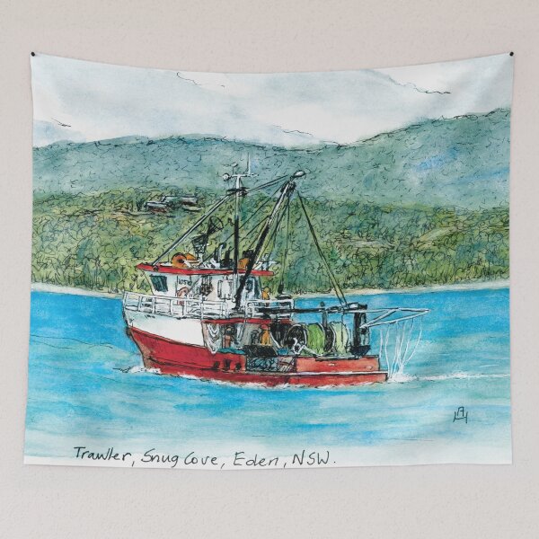 Item preview, Australian Scene - Trawler - Snug Cove, Eden, NSW, Aus.  designed and sold by Anne Huth.