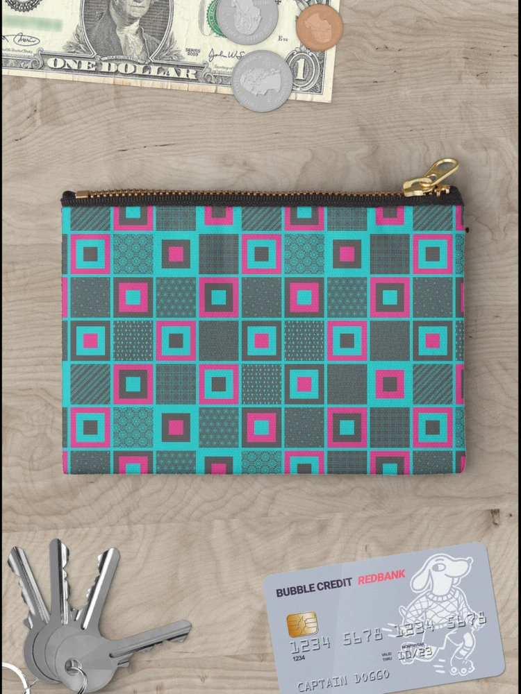Thumbnail 3 of 4, Zipper Pouch, faux patchwork designed and sold by PatternLady.