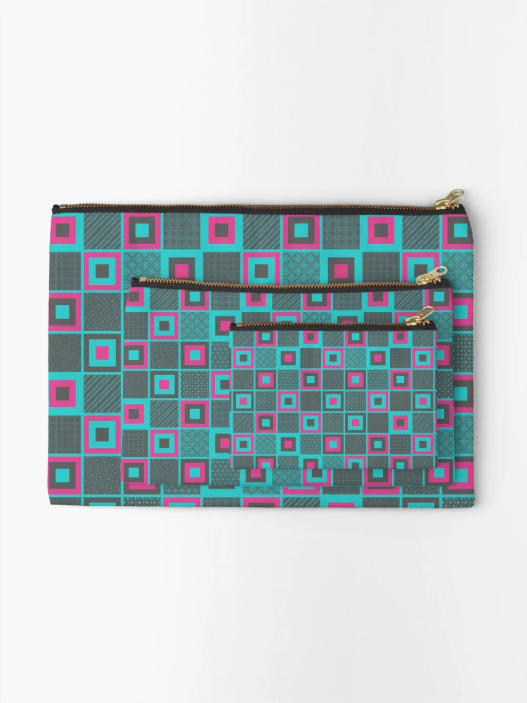 Thumbnail 2 of 4, Zipper Pouch, faux patchwork designed and sold by PatternLady.