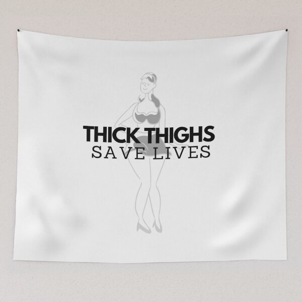 Item preview,  Thick Thighs Save Lives Body Positive PinUp Girl quote designed and sold by JustAMillenial -.