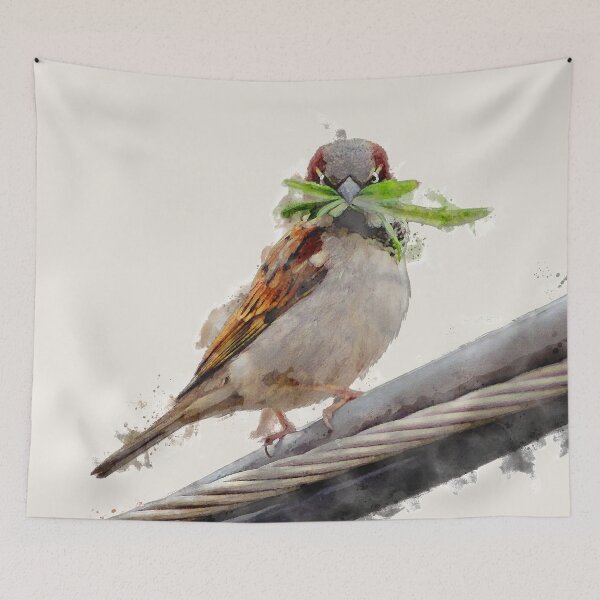 Item preview, Brushed Watercolor brown bird designed and sold by amazimals.