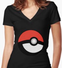 pokeball Women's Fitted V-Neck T-Shirt