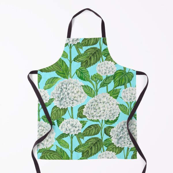 Item preview, White watercolor hydrangea on blue designed and sold by Katerina Mitkova Kirilova.