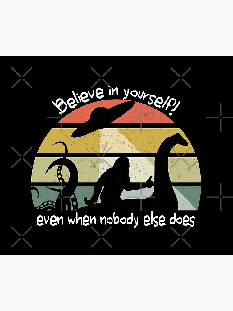 Retro UFO Bigfoot and Kraken Nessie Believe in yourselfe by handcraftline
