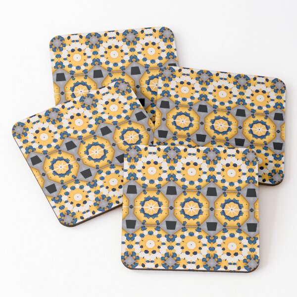 Item preview, Mirror design with blue and yellow flowers designed and sold by JohnyDas.