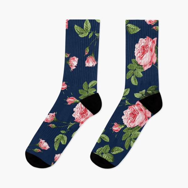 Aperçu de l'œuvre Roses de jardin rose tendre sur fond bleu oxford créée et vendue par fowons.