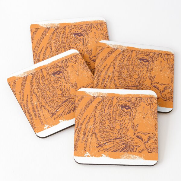 Item preview, Orange Tiger Line work designed and sold by Catherine  Milchard.
