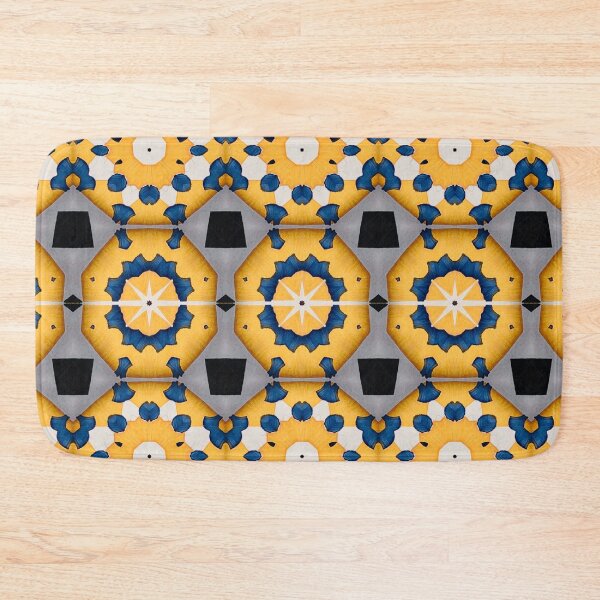 Item preview, Mirror design with blue and yellow flowers designed and sold by JohnyDas.