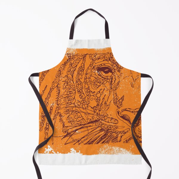 Item preview, Orange Tiger Line work designed and sold by Catherine Milchard.