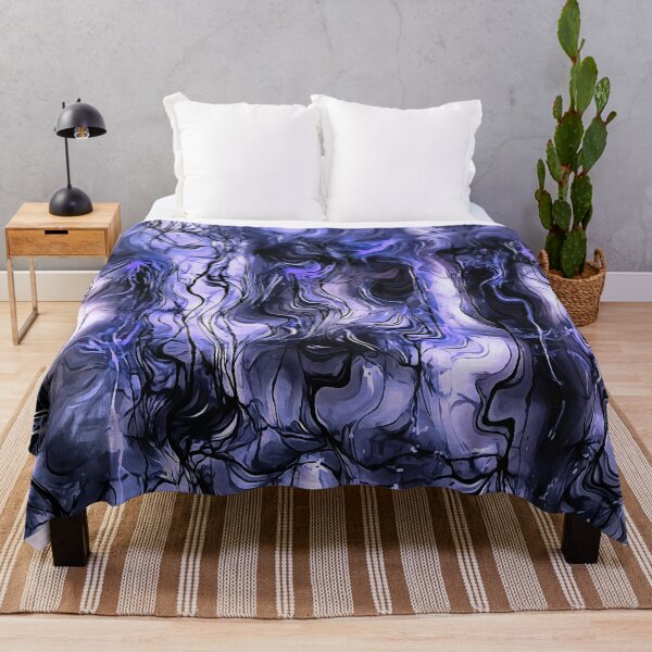 Item preview, Nervous Energy Grungy Abstract Art In Inkwell Blue and White designed and sold by taiche.