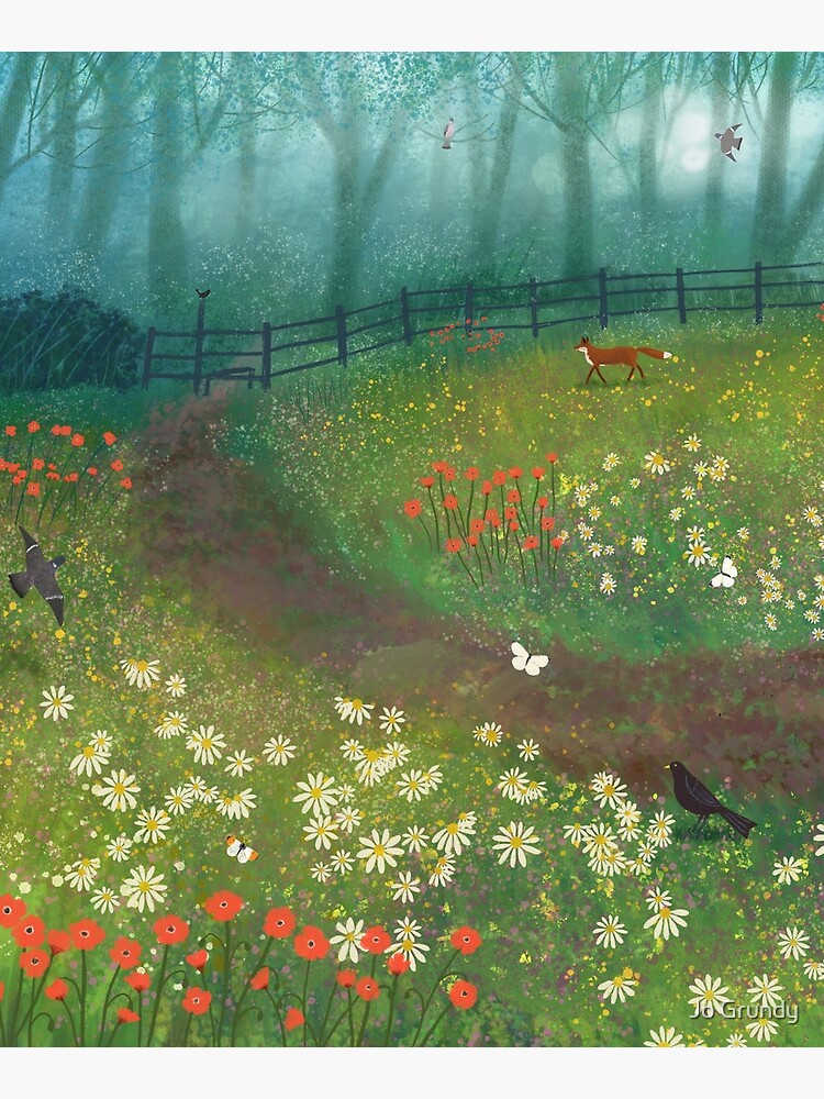 Meadow by Misty Wood by Jogrundyart