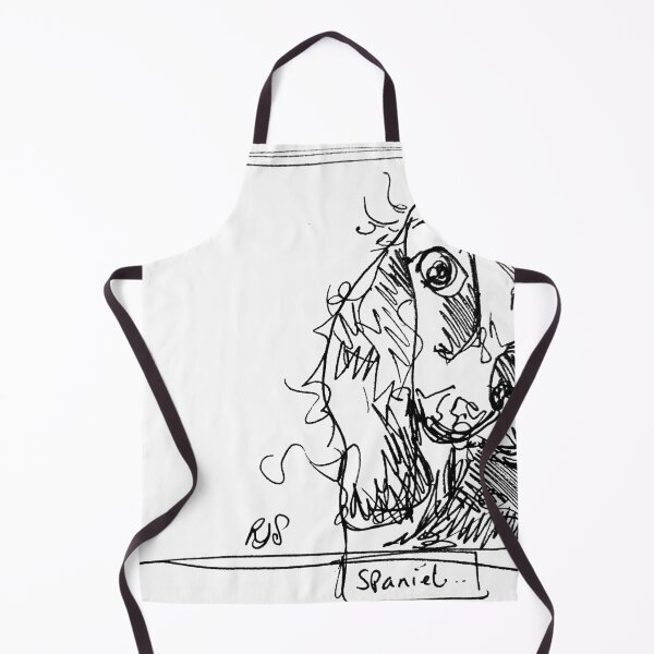 Item preview, Cocker Spaniel, stylized drawing in black ink designed and sold by Sherbertfizzers.