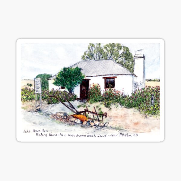 Australian Scene - Lake Hamilton Eating House near Elliston, SA, Aus Sticker