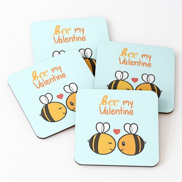 Item preview, Be my valentine bees in love designed and sold by AkakoAi.