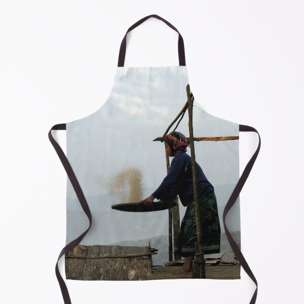 Item preview, Akha Gril Milling Rice Portrait designed and sold by worldways.