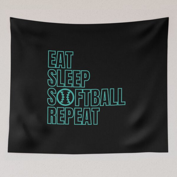 Item preview, Eat Sleep Softball Repeat designed and sold by Rhu Creations.