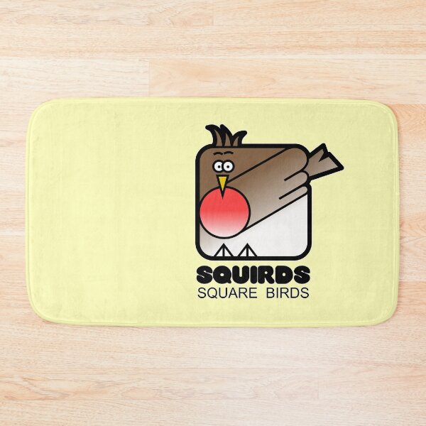 Item preview, Retro Minimalist Square Bird Red Robin Squirds Yellow designed and sold by Quooki.
