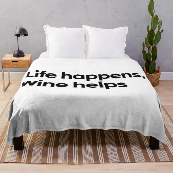 Item preview, Life happens, wine helps (white) designed and sold by Bojkiw.
