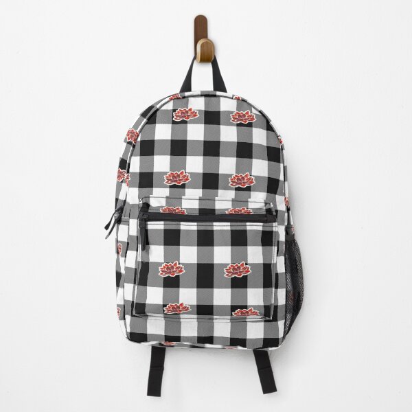 Item preview, Modern Black And White Buffalo Checks Lotus Pattern designed and sold by Tamas Das.