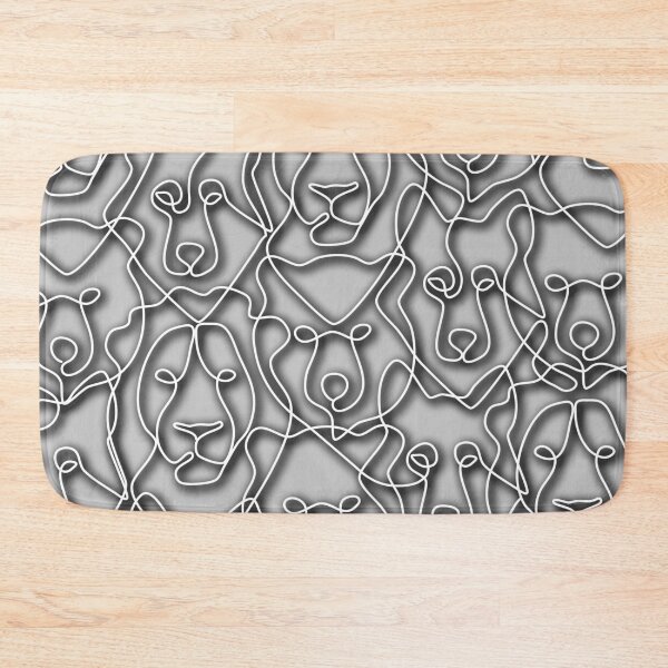 Item preview, Lion, wolf, and bear head line art in white in minimal style with grey background designed and sold by CiniArt.