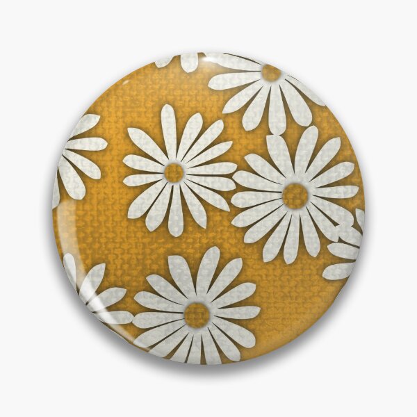 Artikelvorschau, Retro Minimal Gänseblümchen Senf Gelb Leinwand Muster entworfen und verkauft von DifferentCreate.