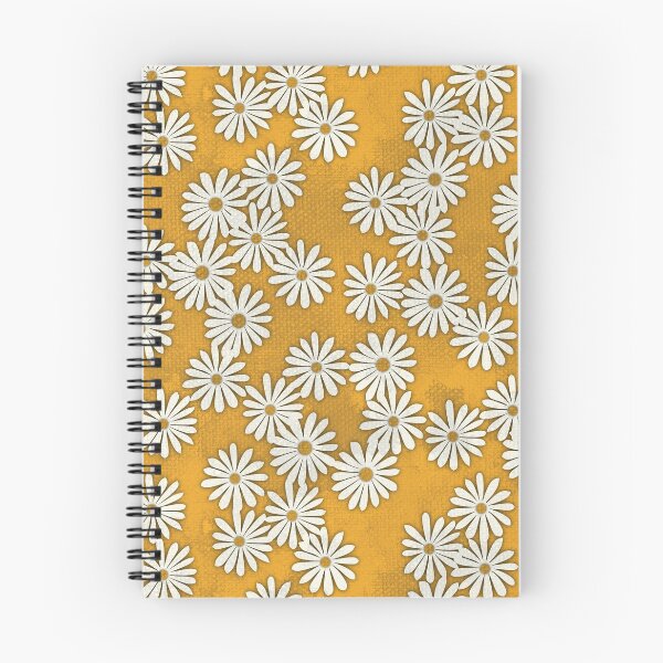 Aperçu de l'œuvre Motif de toile jaune moutarde rétro minimaliste Daisy créée et vendue par DifferentCreate.