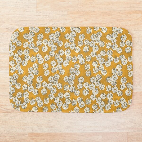 Aperçu de l'œuvre Motif de toile jaune moutarde rétro minimaliste Daisy créée et vendue par DifferentCreate.