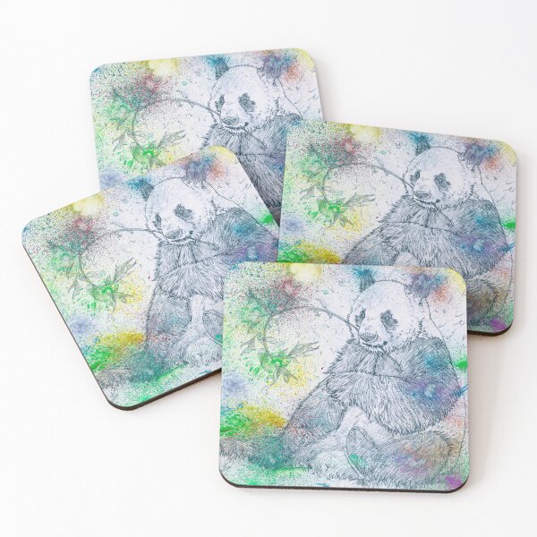 Item preview, PANDA eating - watercolor and pencil portrait .1 designed and sold by lautir.