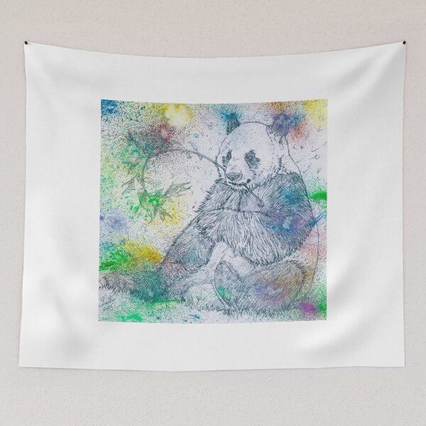 Item preview, PANDA eating - watercolor and pencil portrait .1 designed and sold by lautir.