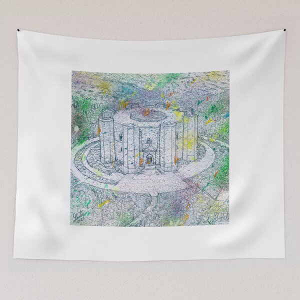 Item preview, CASTEL DEL MONTE - APULIA - ITALY - watercolor and pencil portrait designed and sold by lautir.