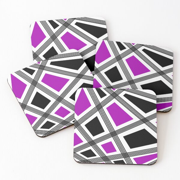 Item preview, Abstract geometric pattern - purple, black and white. designed and sold by K.S ART.