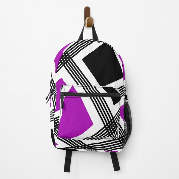 Item preview, Abstract geometric pattern - purple, black and white. designed and sold by K.S ART.