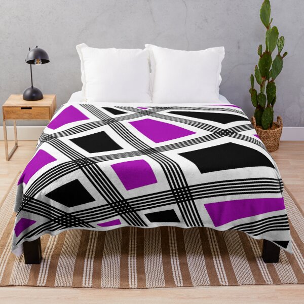Item preview, Abstract geometric pattern - purple, black and white. designed and sold by K.S ART.