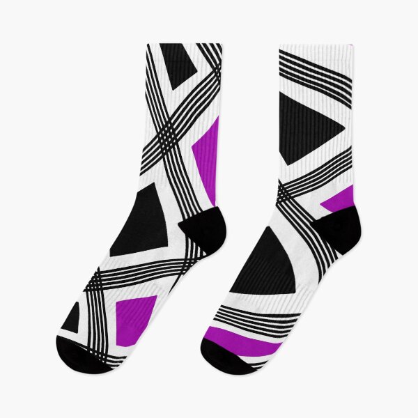 Item preview, Abstract geometric pattern - purple, black and white. designed and sold by K.S ART.