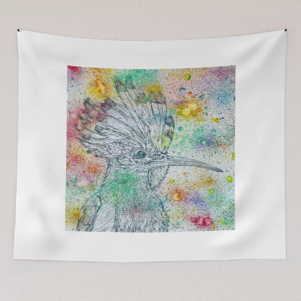 Item preview, HOOPOE watercolor and pencil portrait designed and sold by lautir.