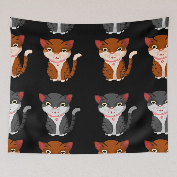 Item preview, Grey and brown sitting cute cat with stripes pack designed and sold by Graciouss.