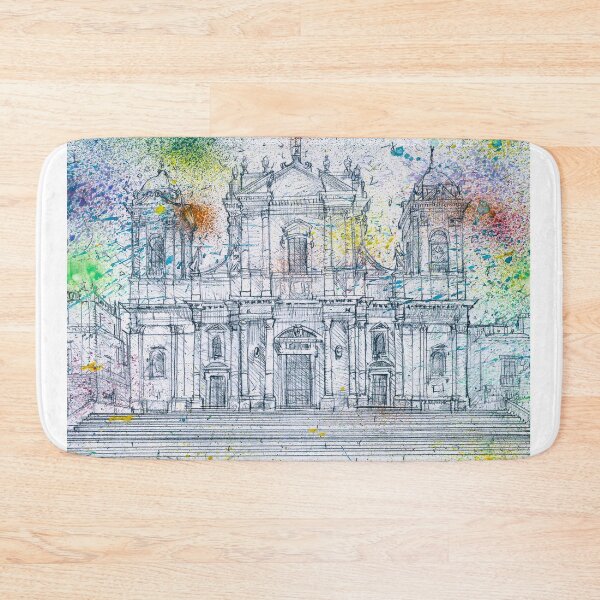 Item preview, NOTO Cathedral - SICILY - ITALY - watercolor and pencil portrait designed and sold by lautir.
