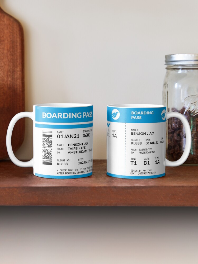 Alternate view of Boarding Pass 4000x1660 KL43 Mug