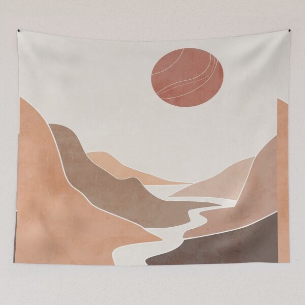 Item preview, Desert warm landscape with abstracted moon designed and sold by DoteHouse.