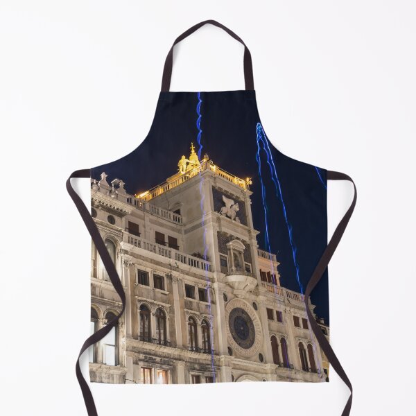 Item preview, Venice Italy Night Magic - Saint Marks Clocktower Torre dell Orologio Blue Light Streaks designed and sold by Georgia Mizuleva.