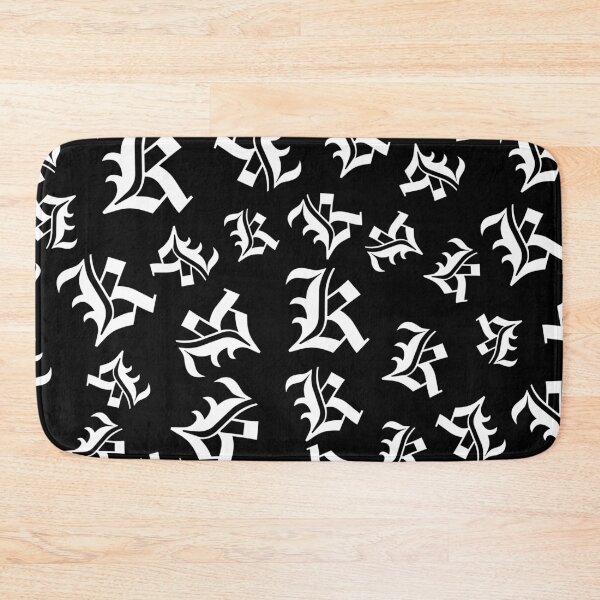 Item preview, K – Old English Initial White Letter K Pattern  designed and sold by Typeglyphs.